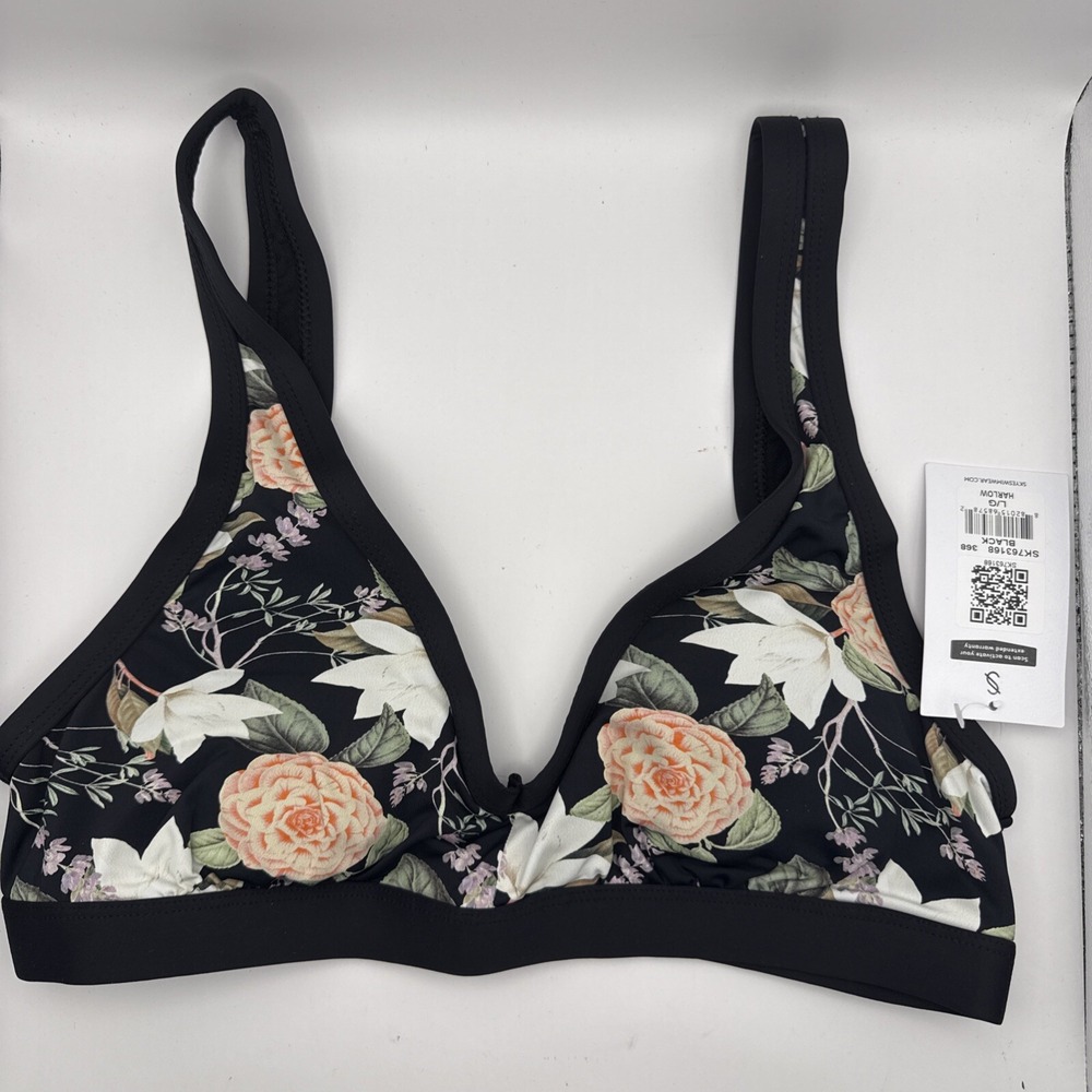 Skye Women's Standard Harlow‎ V-Neck Bikini Top Floral Large